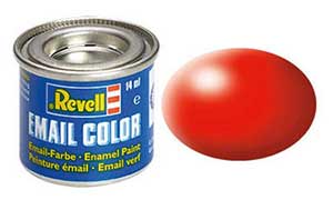 Revell 32332, 332 RAL3026 Luminouse Red silk-matt, 14 ml., enamel paint "Revell Email color" (Светящийся Красный полуматовый, 14 мл., эмалевая алкидная краска «Ревелл Имэйл колор»)